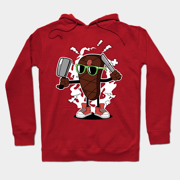 MR STEAK Hoodie by beanbeardy